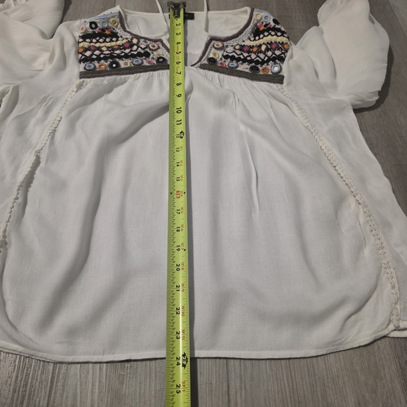 Lord & Taylor Blouse with Multicolor Embroidery Bohemian - Picture 11 of 13